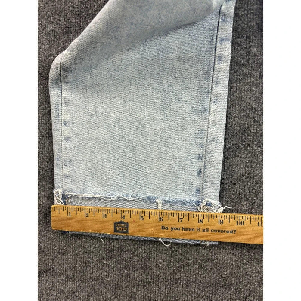 Hidden Cargo Jeans Womens 24 Light Blue Acid Wash Wide Leg Raw Hem Utility